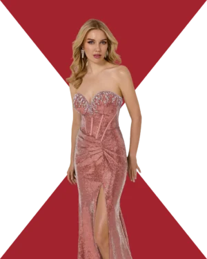 Vestido de Red Carpet-Festera de palabra de honor y tejido de lentejuelas
