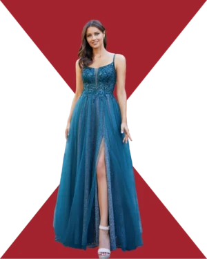 Vestido-largo-azul turquesa-lentejuelas